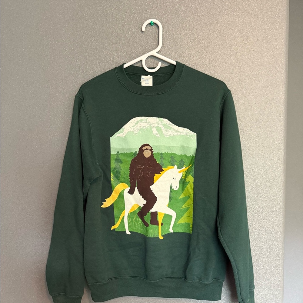 Forest Green Graphic Crewneck Sweater